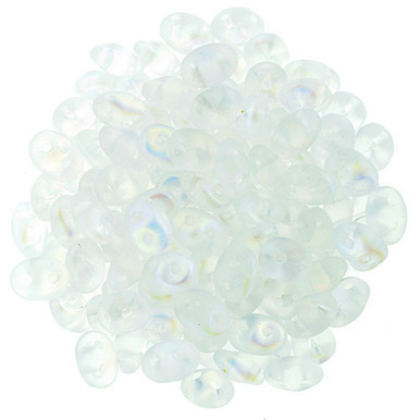 Matubo SuperDuo 5 x 2mm Bead, Matte - Crystal AB, 2.5-Inch Tube
