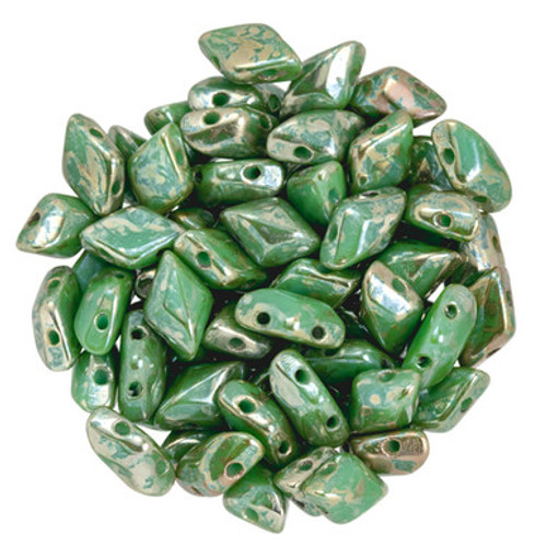 Matubo GEMDUO 8 x 5mm Bead, Opaque Turquoise - Rembrandt, 2.5-Inch Tube
