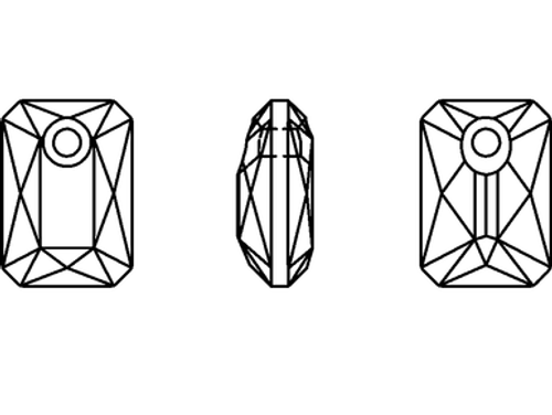 PRESTIGE 6435 9mm Emerald Cut Pendant Scarlet