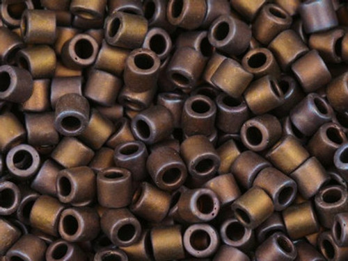 Miyuki Delica 8/0 Tube 2.5" : Copper AB Matte Metallic