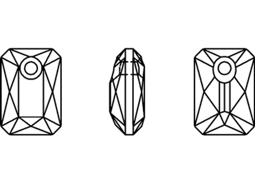 PRESTIGE 6435 12mm Emerald Cut Pendant Peridot