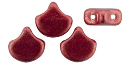 Matubo Ginkgo Leaf, 7.5mm Bead, ColorTrends Sueded Gold Samba Red, 2.5-Inch Tube
