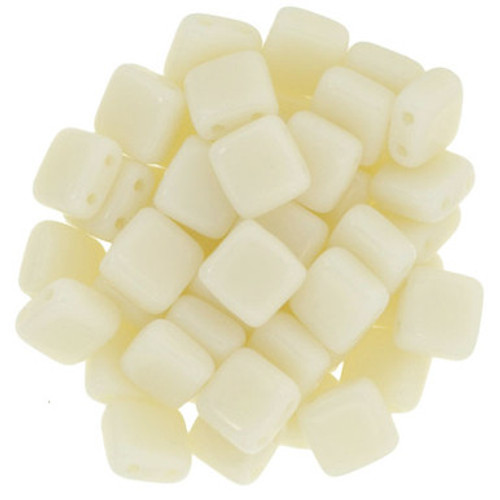 CzechMates Tile 6mm Bead, Ivory - 50pcs