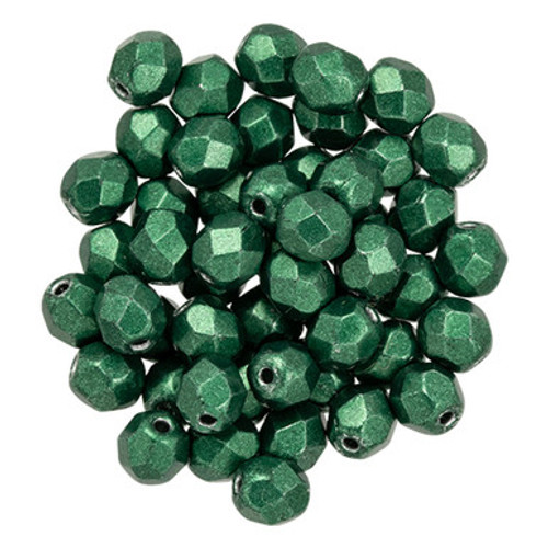 Starman Fire-Polish 4mm : ColorTrends: Saturated Metallic Martini Olive (50pcs)