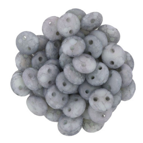 CzechMates Lentil 6mm Bead, Matte Opaque Pale Turquoise - Moon Dust - 50pcs