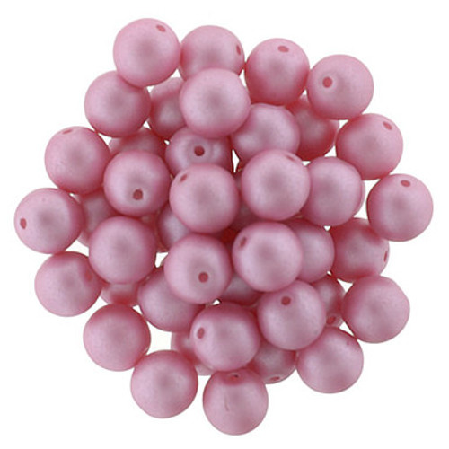 Starman Glass Pearls 6mm : Matte - Flamingo (25pcs)