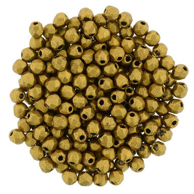 Starman Fire-Polish 2mm : Matte - Metallic Antique Gold (50pcs)