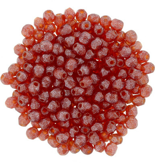 Starman Fire-Polish 2mm : Flash Pearl - Siam Ruby (50pcs)