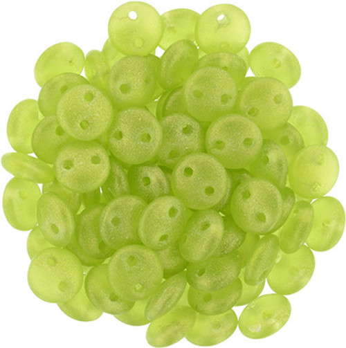 CzechMates Lentil 6mm Bead, Sueded Gold Olivine - 50pcs