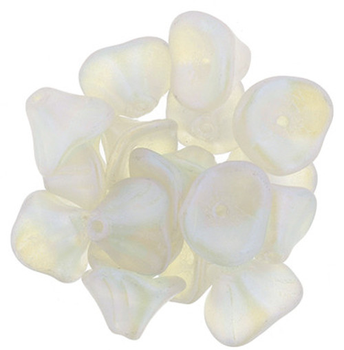 Starman Three Petal Flowers 12 x 10mm : Glow Blue - Crystal (25pcs)