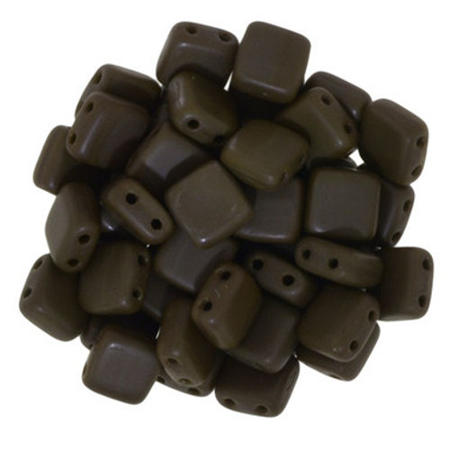 CzechMates Tile 6mm Bead, Matte Chocolate Brown - 50pcs CzechMates Tile 6mm Bead, Matte Chocolate Brown - 50pcs