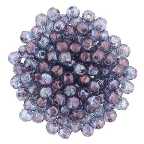 Starman English Cut Round 3mm : Luster - Transparent Denim Blue (50pcs)