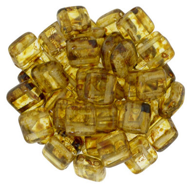 CzechMates Tile 6mm Bead, Crystal - Picasso - 50pcs