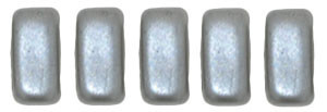 CzechMates Bricks 6 x 3mm Bead (Pearl Coat), Silver - 50pcs