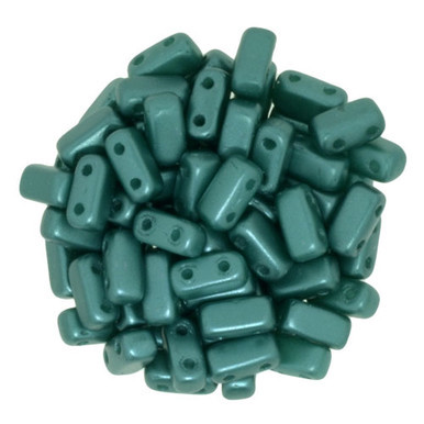 CzechMates Bricks 6 x 3mm Bead (Pearl Coat), Teal - 50pcs