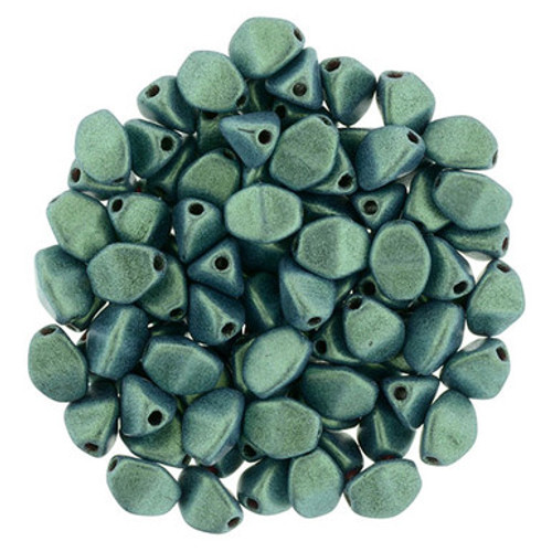 Starman Pinch Beads 5 x 3mm : Metallic Suede - Lt Green (50pcs)