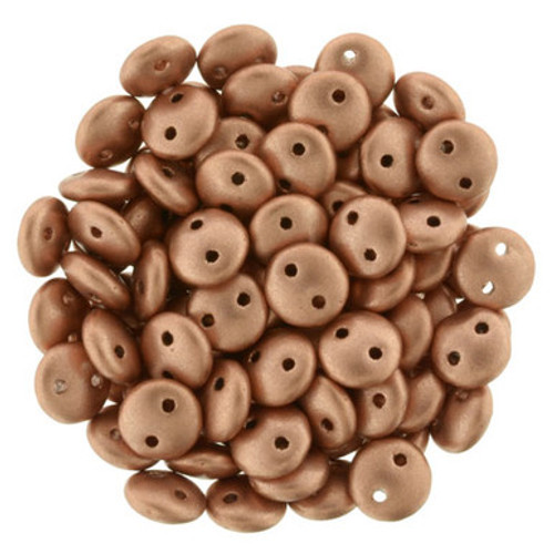 CzechMates Lentil 6mm Bead, Matte Metallic Copper - 50pcs