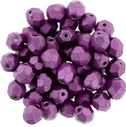 Starman Fire-Polish 6mm : ColorTrends: Saturated Metallic Pink Yarrow (25pcs)