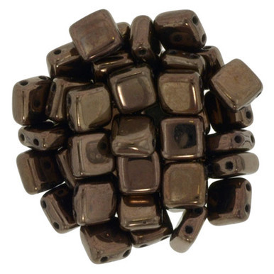 CzechMates Tile 6mm Bead, Dk Bronze - 50pcs