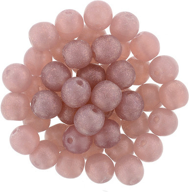 Starman Round Beads 6mm : Cosmic Twinkle - Milky Pink (50pcs)
