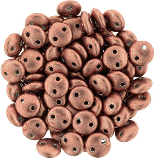 CzechMates Lentil 6mm Bead, ColorTrends Saturated Metallic Grenadine - 50pcs