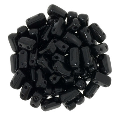 CzechMates Bricks 6 x 3mm Bead, Jet - 50pcs