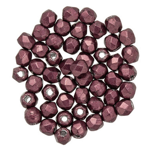 Starman Fire-Polish 2mm : ColorTrends: Saturated Metallic Red Pear (50pcs)