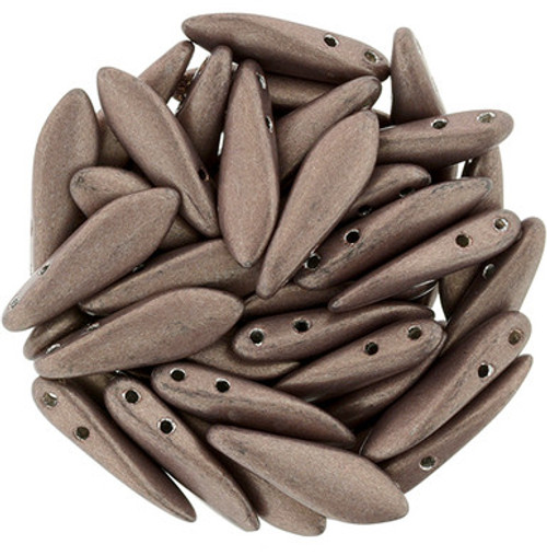 CzechMates Two-Hole Dagger 16 x 5mm Dagger Bead, ColorTrends Saturated Metallic Autumn Maple - 50pcs