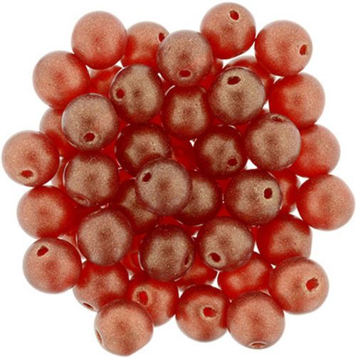 Starman Top Hole Round 6mm : Sueded Gold Ruby (25pcs)