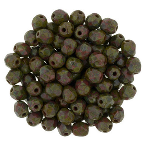 Starman Fire-Polish 4mm : Burnt Umber - Picasso (50pcs)