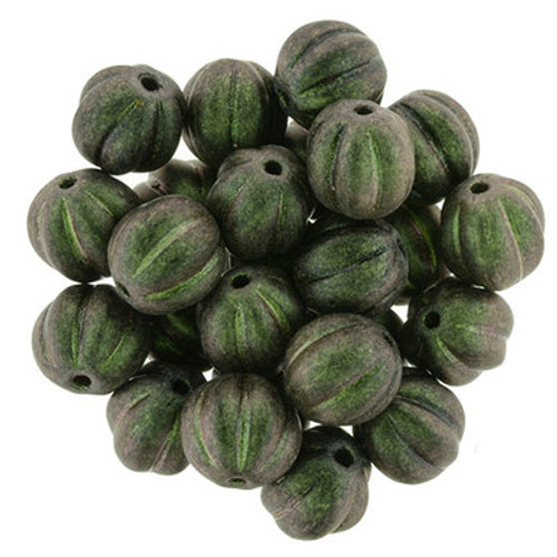Starman Melon Round 8mm : Polychrome - Olive Mauve (25pcs)