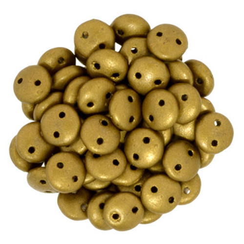 CzechMates Lentil 6mm Bead, Matte Metallic Goldenrod - 50pcs