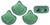 Matubo Ginkgo Leaf, 7.5mm Bead, Metallic Suede - Lt Green, 2.5-Inch Tube