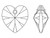 PRESTIGE 6228 10mm Heart Pendant Crystal AB