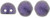 CzechMates Cabochon 7mm Dome-Shaped 2-Hole Bead, Metallic Suede Purple, 2.5-Inch Tube