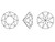 PRESTIGE 1088 SS39 Chaton Crystal Rainbow Dark