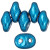 Matubo SuperDuo 5 x 2mm Bead, ColorTrends Saturated Metallic Nebulas Blue, 2.5-Inch Tube
