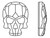 PRESTIGE 2856 18mm Skull Flatback Crystal AB