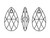 PRESTIGE 6106 16mm Pear-Shaped Pendant Light Rose Shimmer