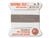 Griffin : No. 3 (0.50mm) 100% Silk Bead Cord, Grey, 2-Meter Card