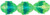Starman Antique Style Faceted 10 x 8mm - Oval : Green/Blue (25pcs)