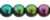 Starman Round Beads 6mm : Iris - Green (50pcs)