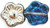 Starman Flowers 10 x 10mm : Silver/Blue/Crystal (25pcs)
