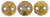 CzechMates Lentil 6mm Bead, Luster Opaque Gold/Smoky Topaz - 50pcs