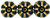 Starman Daisy Discs 9mm : Jet - Gold Inlay (25pcs)