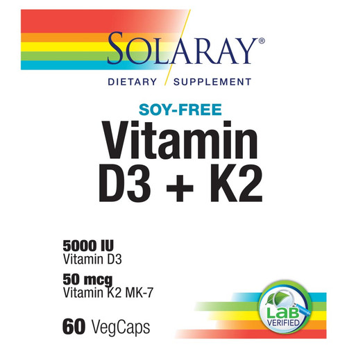 SOLARAY VITAMIN D-3 & K-2 60 COUNT SOLARAY VITAMIN D-3 & K-2 60 COUNT