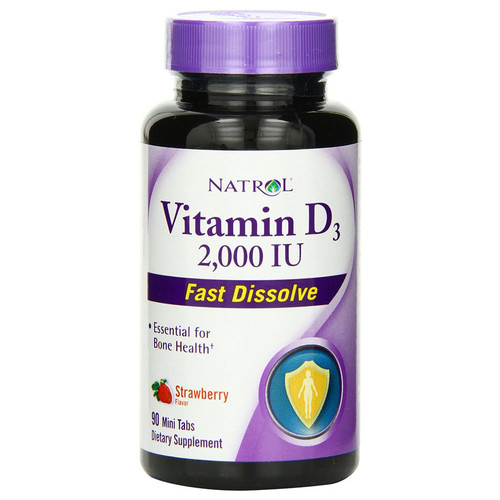 NATROL VITAMIN D3 STRAWBERRY FAST DISSOLVE TABLETS 90 MINI TABLETS NATROL VITAMIN D3 STRAWBERRY FAST DISSOLVE TABLETS 90 MINI TABLETS