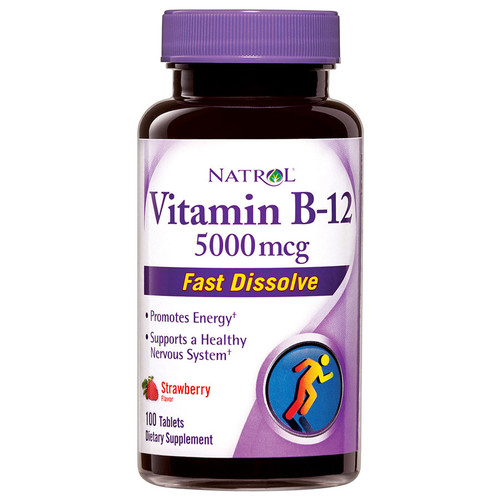NATROL VITAMIN B-12 STRAWBERRY FAST DISSOLVE TABLETS 100 COUNT NATROL VITAMIN B-12 STRAWBERRY FAST DISSOLVE TABLETS 100 COUNT