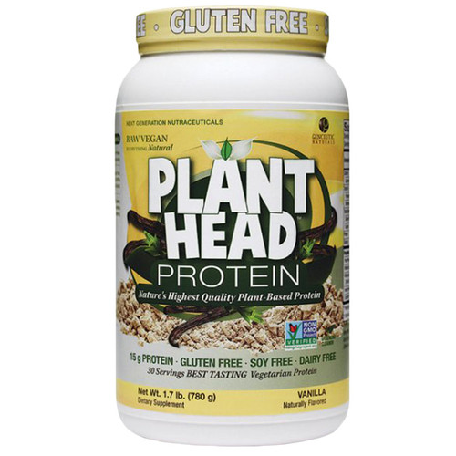 GENCEUTIC NATURALS RAW VANILLA BEAN DIETARY PLANT HEAD PROTEIN POWDER 30 SERVINGS GENCEUTIC NATURALS RAW VANILLA BEAN DIETARY PLANT HEAD PROTEIN POWDER 30 SERVINGS