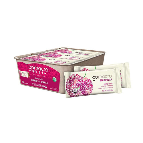 GOMACRO CHERRIES + BERRIES MACROBAR 12 (2 OZ.) PACK GOMACRO CHERRIES + BERRIES MACROBAR 12 (2 OZ.) PACK